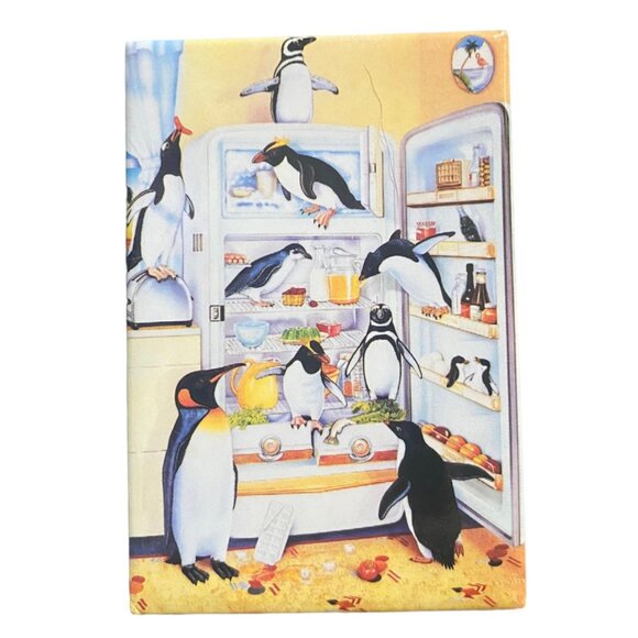 VTG "Refrigeraidors" Penguin Leanin' Tree Friendship Greeting Card & Magnet Mont - Picture 10 of 11